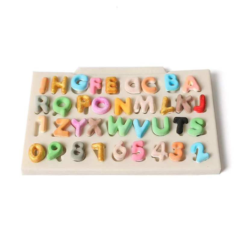 Silicone Letters Numbers Fondant Cake Mold DIY Sugarcraft Chocolate Baking Decor Kitchen Accessories