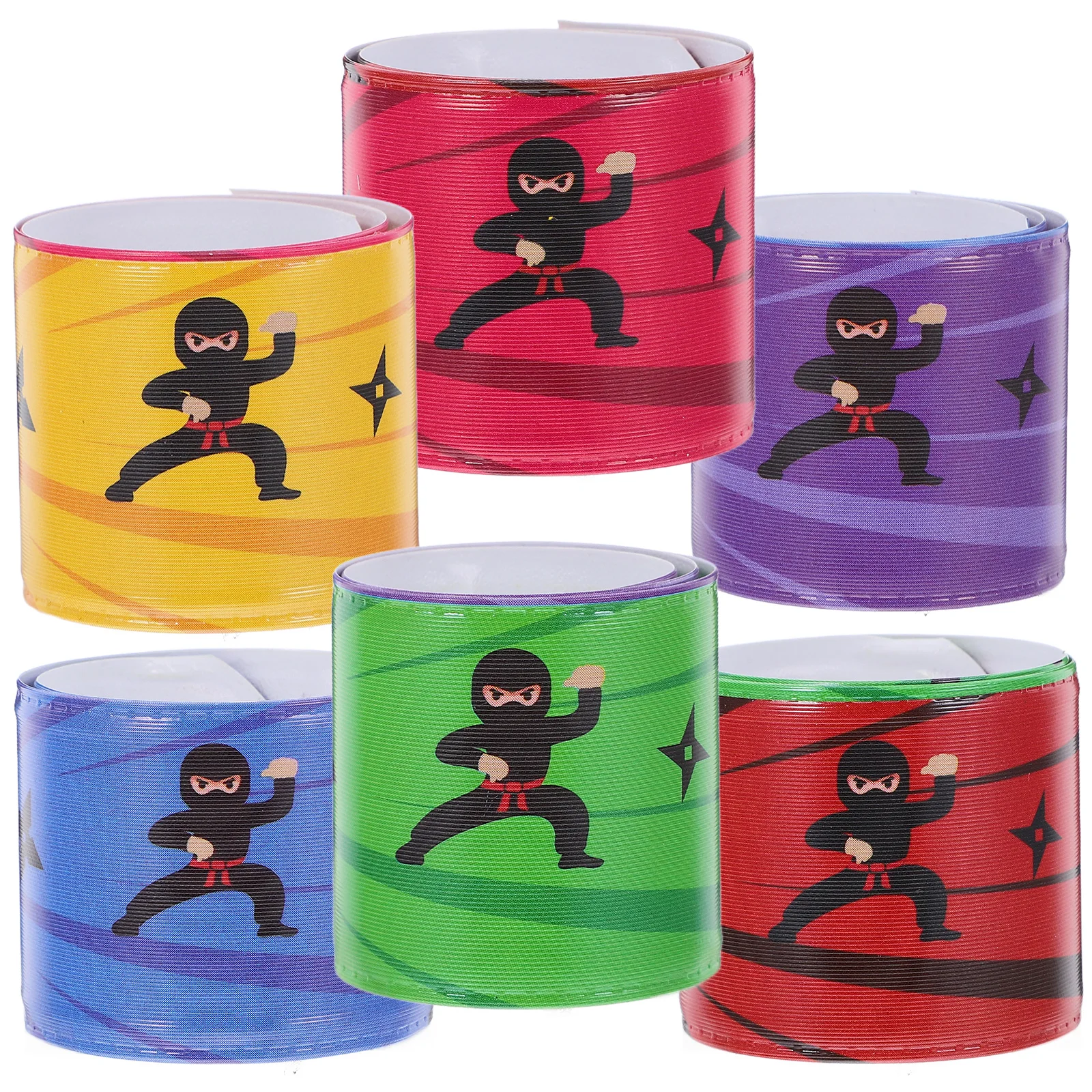 

12pcs Slap Bracelets Colorful Ninja Toys Birthday Party Favors Kids Play Indoor Outdoor Social Fun Games