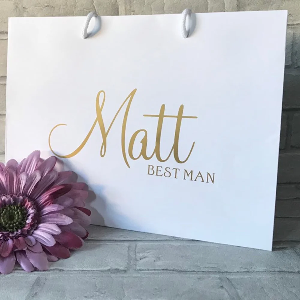 Personalized Gift Bags Groomsman Or Bridesmaid Wedding Proposal Favors Best Friend Gift Fathers Day Gift Party Custom Name