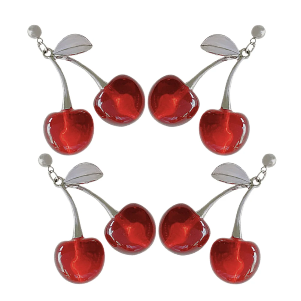 زوجان من أقراط الكرز على شكل قطرة فواكه مصنوعة من خليط معدني لطيف متدلي للنساء مواد موثوقة وإكسسوارات عصرية يابانية حلوة تدوم طويلاً