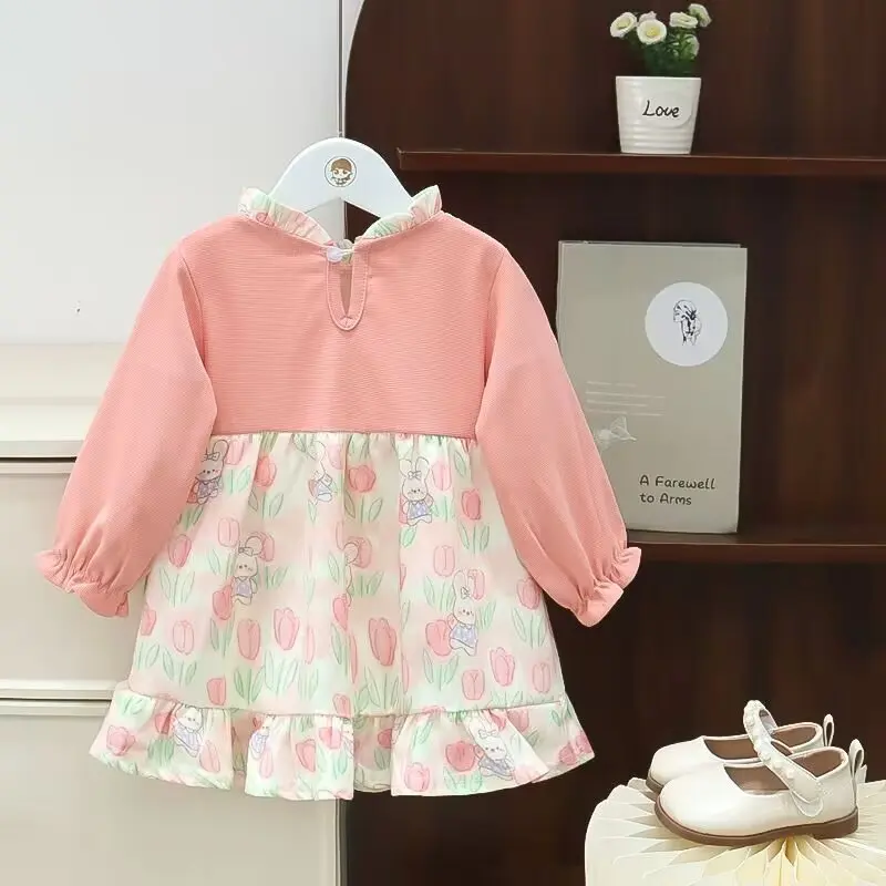 Girls Dresses Autumn Long SleeveFlower Dress Princess  Casual Outfits Toddlers Girls Clothes