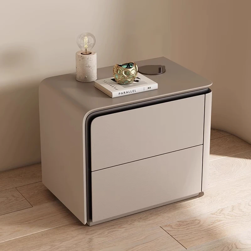 Luxury Nightstand Trendy Drawer  Simple Modern Night Table Storage Nordic Aesthetic Home Mesitas De Noche Bedroom Furniture