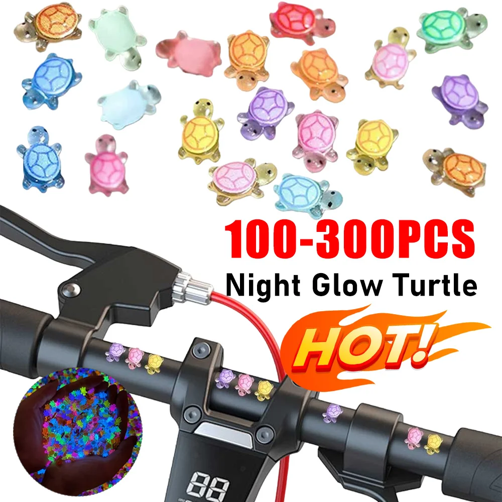 100-300PCS Mini Resin Turtles Night Glow Turtle Figurines Multi-Function Tiny Turtle Small Animals Figures for Micro Landscaping