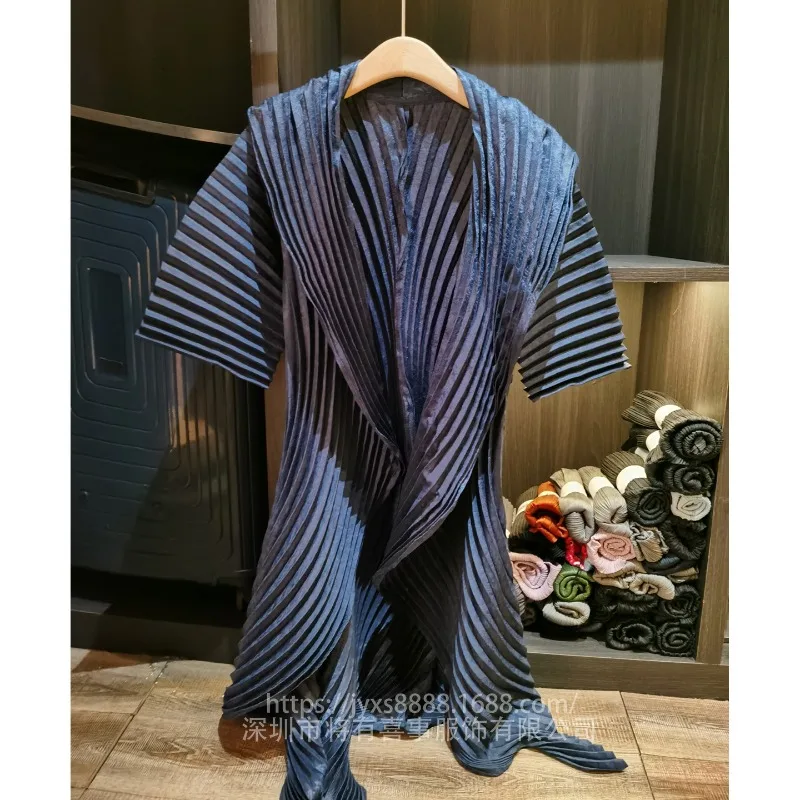 

Miyake 2026 New Pleated Long-Sleeve Cardigan Pleated Trench Coat Slim-Fit Women's Outerwear Mid-Length Top Jacket Trench Coat