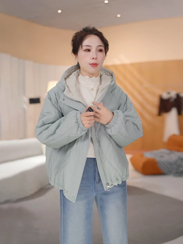 

Thiened ретро ромбовидный узор хлопковое тюре женское осенне-зимнее теплое пальто с капюшоном цветная блузка антивозрастной китайский бренд