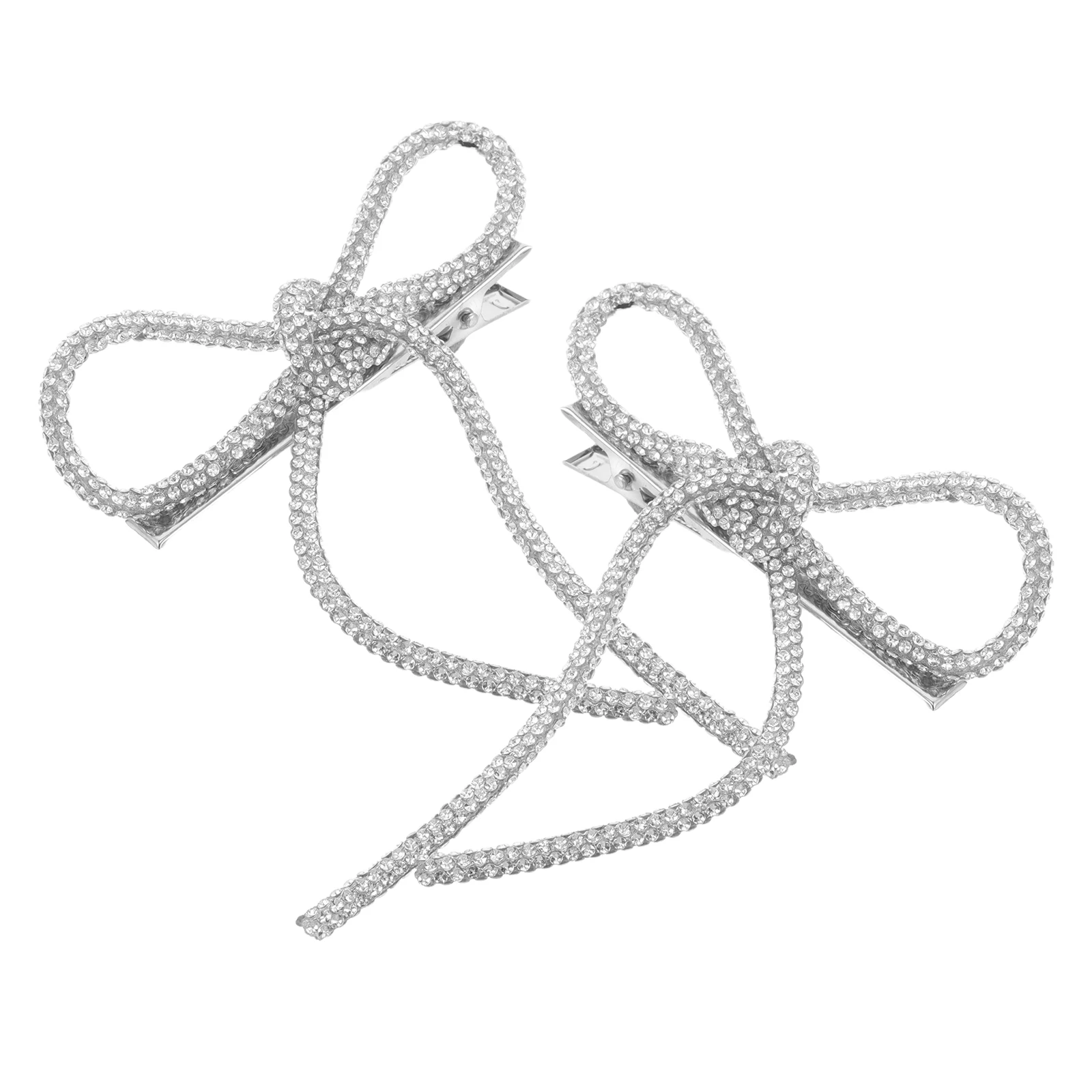

2 Pcs Hair Bun Makers For Women'S Hair Clip Bridal Headpiece Crystal Rhinestone Bow Large Size Secure Fit Prom Formal