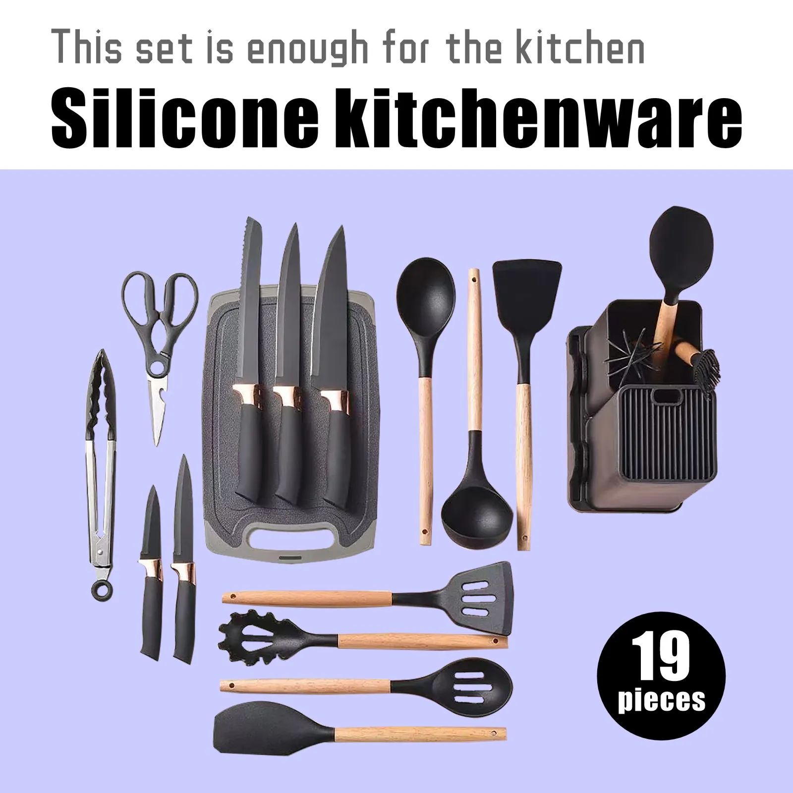 Professional 19-Piece Kitchen Knife Set with Block High Carbon Stainless Steel Cooking Knives Holiday Gift Set