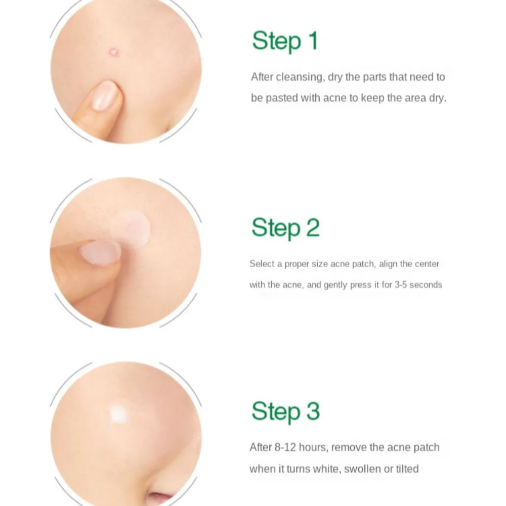 الجلد الاصطناعي حب الشباب إزالة التصحيح غير مرئية شفافة بثرة التصحيح المخفي امتصاص السائل حب الشباب التطهير التصحيح الرجال النساء