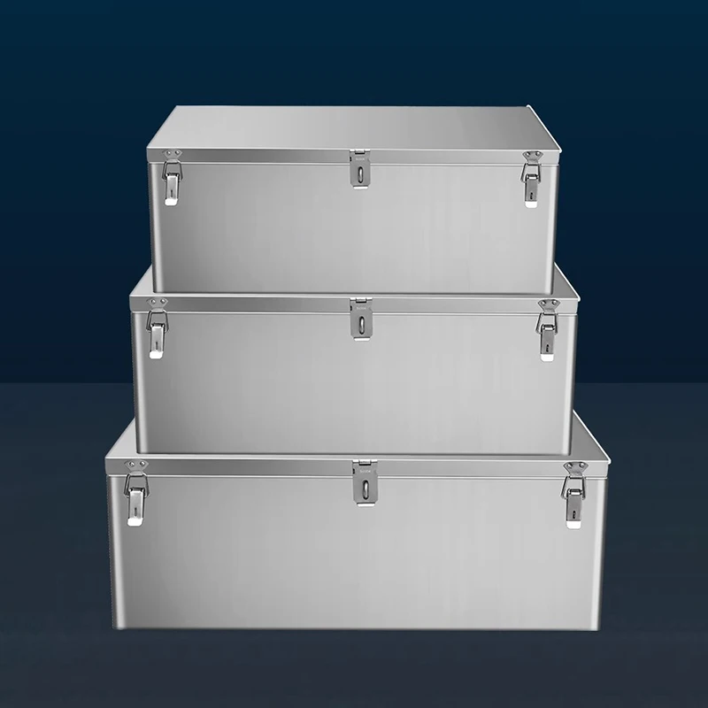 Large Toolbox Waterproof Hard Case Toolbox Multifunctional Mechanical Workshop Tool Case Stainless Steel Car Tool Organizer Box