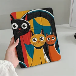 Kawaii Cat Case For Apple iPad Air 2024 Pro11 inch Air5/4 10.9 iPad 5/6/7/8/9 9.7 Air 3 10.2/10.5'' mini 6/5/4 Cover Soft Cases
