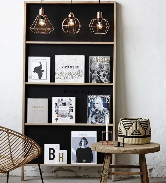 Magazine solid wood bookshelf Nordic minimalist storage bookshelf