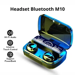Original M10 Wireless Bluetooth Headset Earphones Bluetooth Headphones with Mic Earbuds Charger Box LED Display Fone