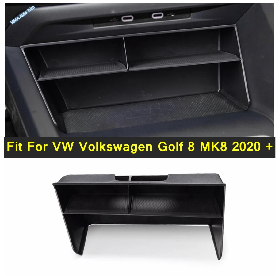 

Car Central Storage Console Tray Pallet Container Compartment Glove Box Accessories Fit For VW Volkswagen Golf 8 MK8 2020 - 2024