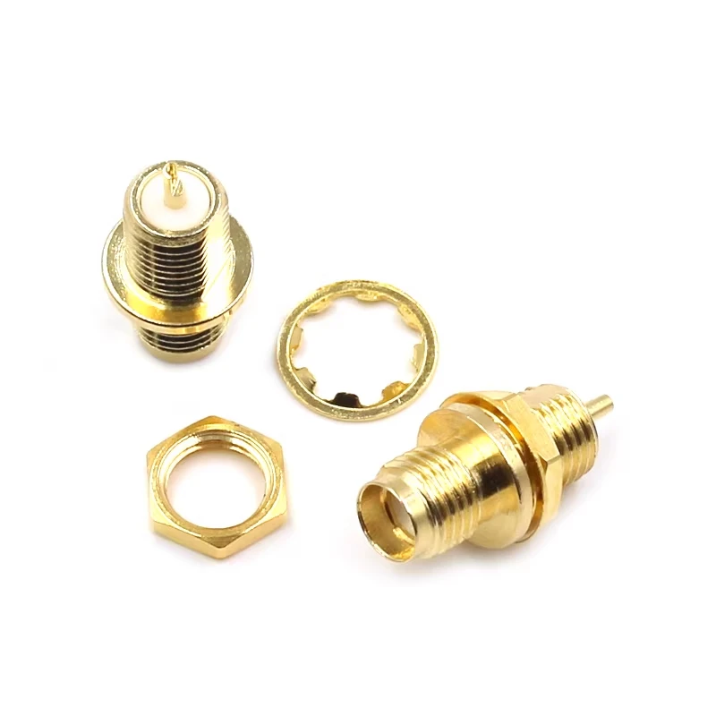 1pcs RF connector SMA-KY all copper SMA female head welding type female base panel fixed antenna socket