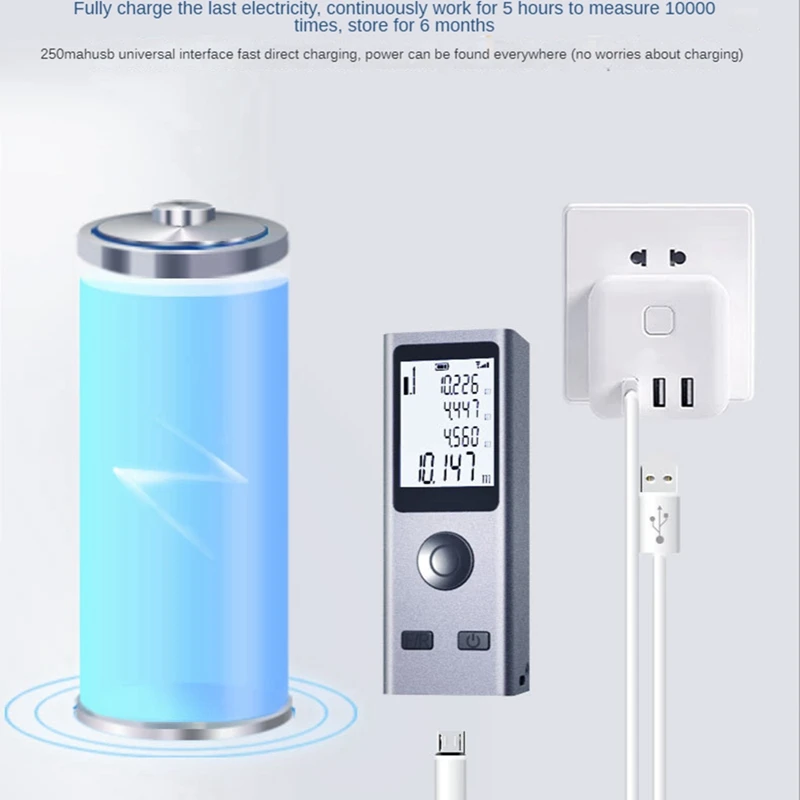 Mini Smart Digital Laser Rangefinder, Portátil, USB, 30m