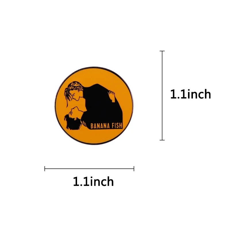 Banana Fish Ash Lynx Eiji Okumura In Orange Background Brooch Anime Enamel Pins Badge Jewelry view 3
