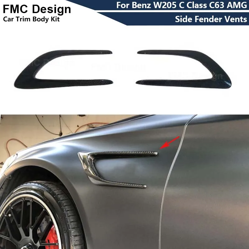 

For Benz W205 C Class C63 AMG 4Door 2Door 2015-2017 Carbon Fiber Front Side Fender Vents Scoops Car Accessories