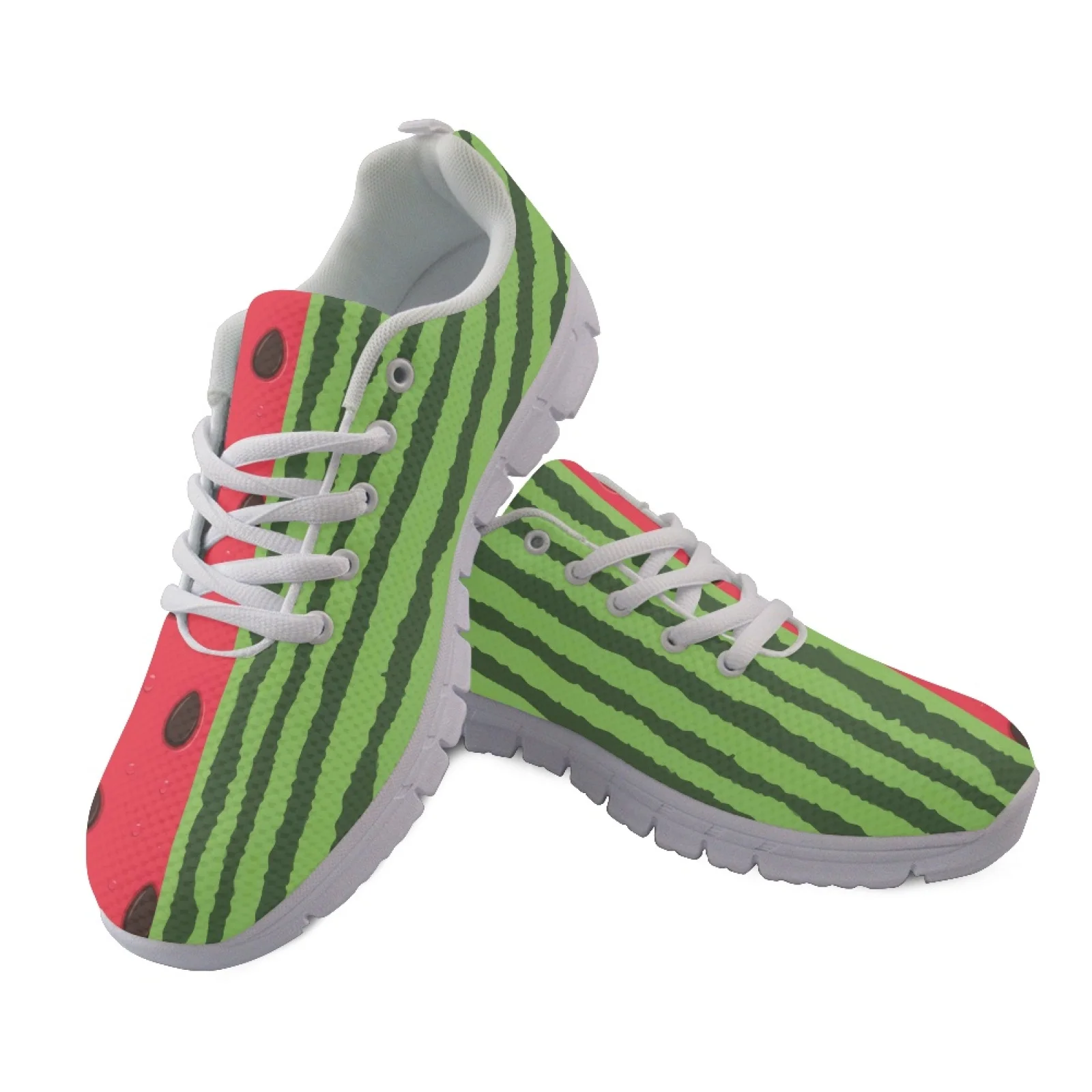 Coloranimal Watermelon Print Mesh & EVA Sole Outdoor Trainers Lace Up Tennis Running Shoes for Mens 2026 Trending