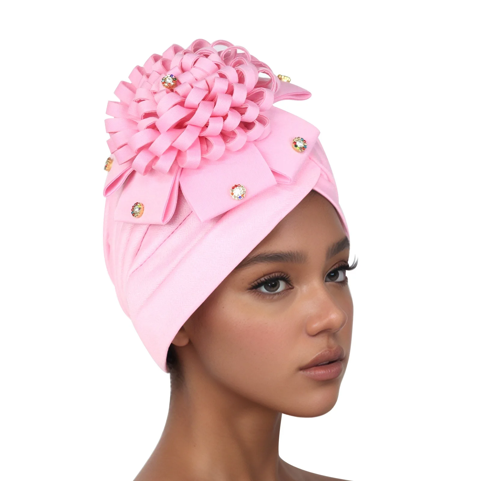 

Flower Turban New Women Fashion Headscarf Hijabs Indian Hat Lady Beauty And Hair Care Cap Chemotherapy Cap Turbante Beanies New