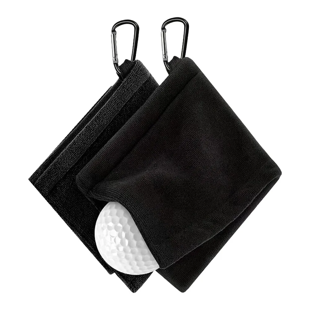 13x14cm Microfiber Golf Towel Black for Cleaning Clubs Balls Grass Stains Moisture Removal Outdoor Sports Activities
