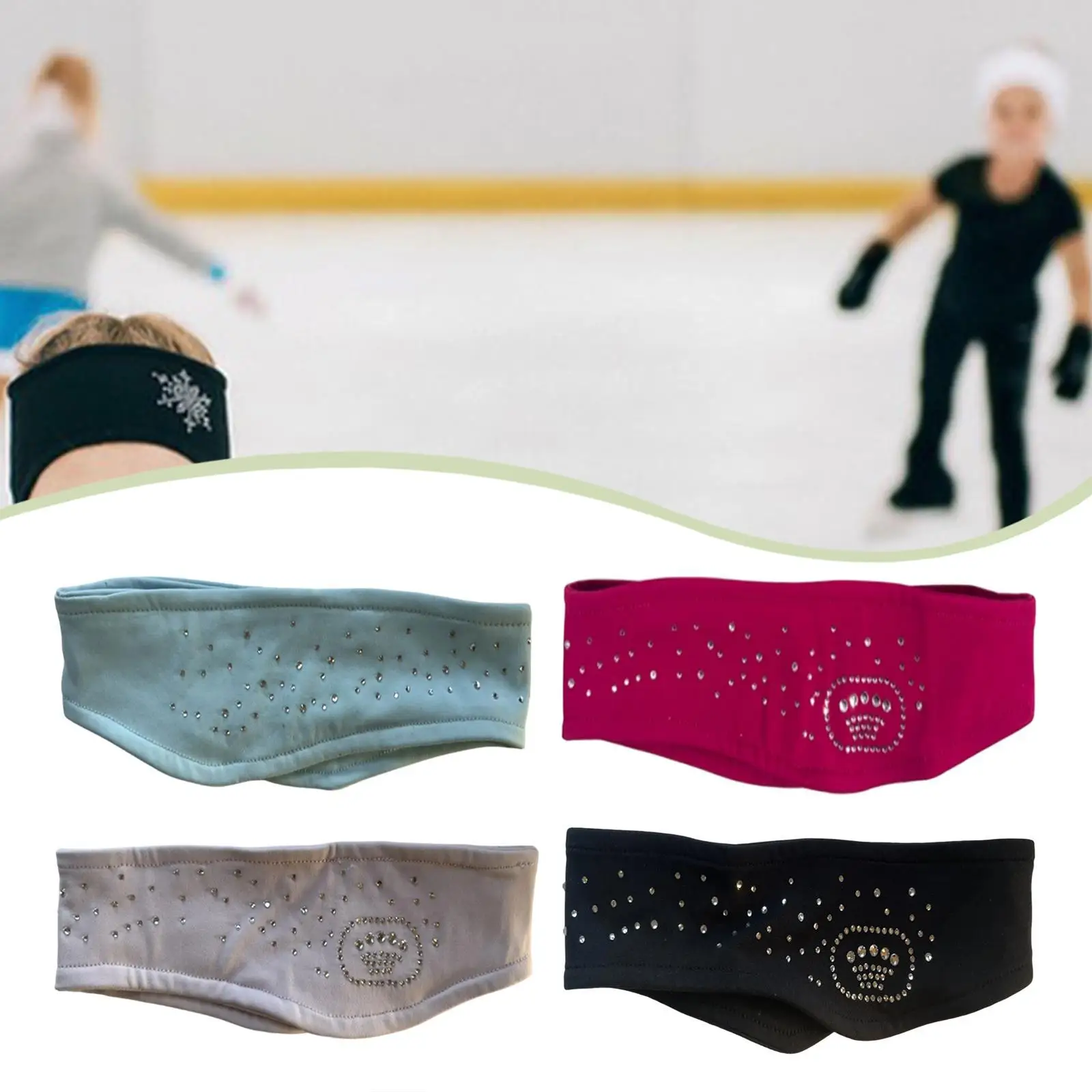 Kids Figure Skating Headband Anti Slip Multipurpose Lightweight Sweatband Sweat Absorbing Hair Band for Gym Yoga Sports Fitness