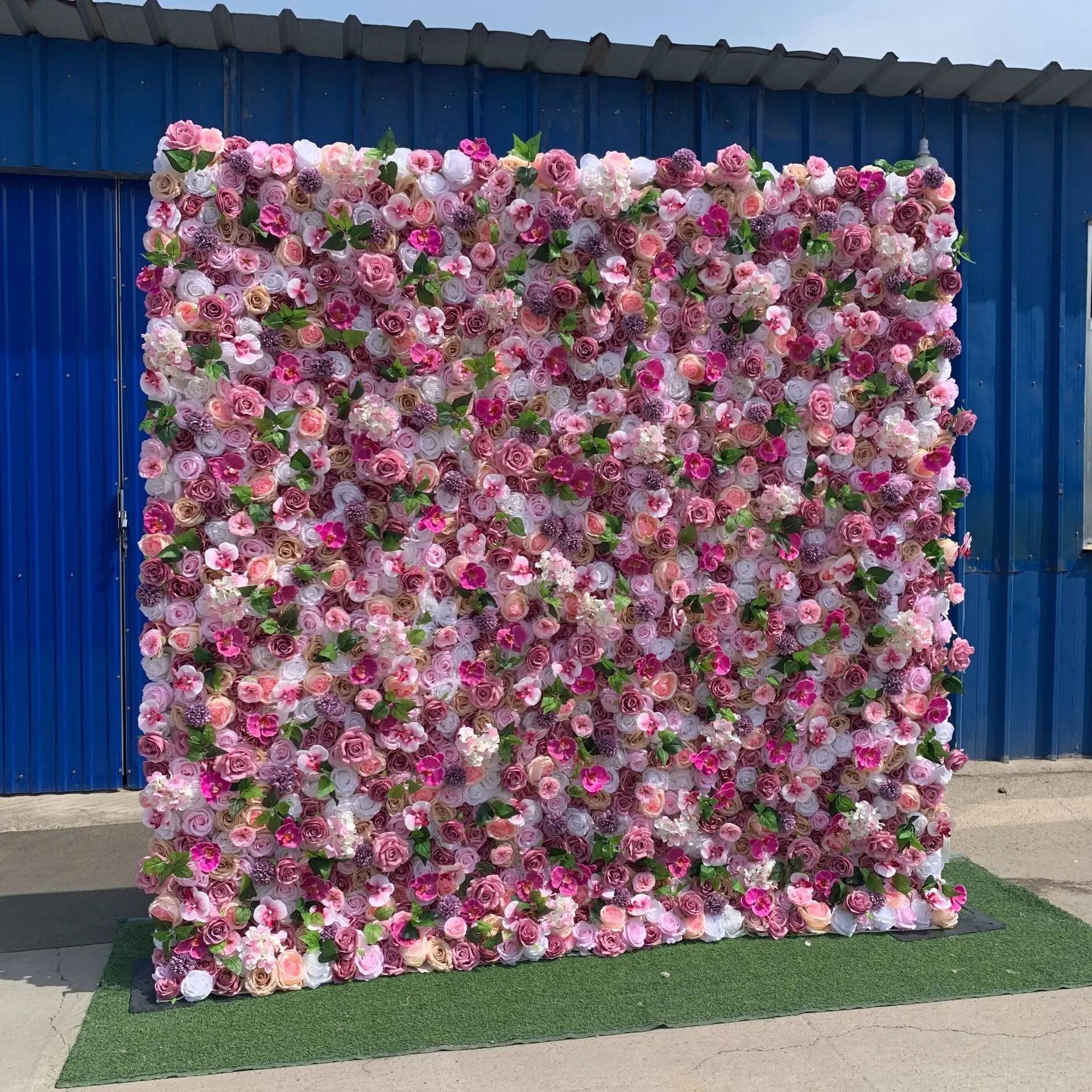 

Uflower Pink Series Rose 3D Flower Wall Cloth Fabric Wedding Backdrop Decor Artificial Flower Arrangemnet Birthday Event Props