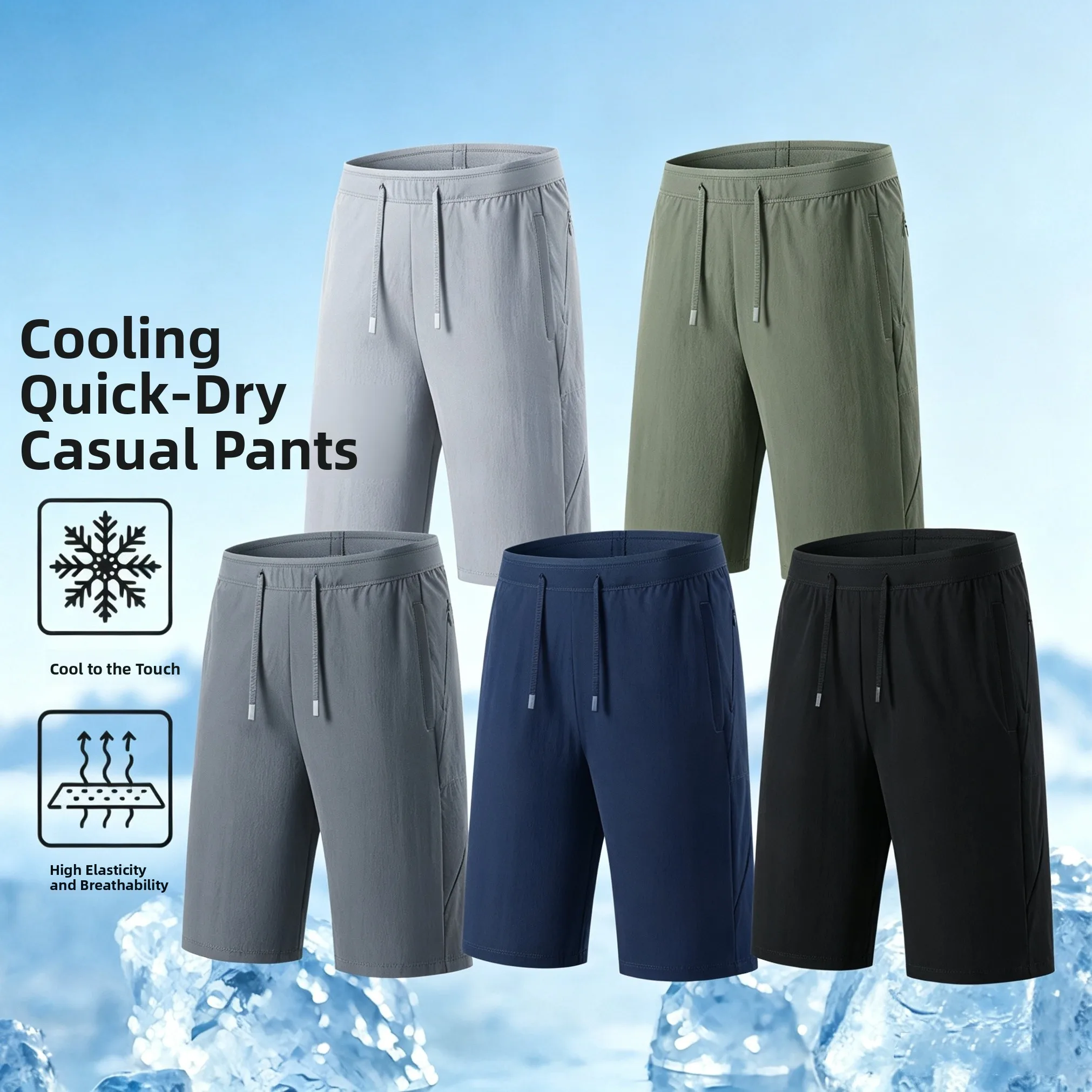

Ultra-Thin Quick-Dry Breathable 3D Tailored Summer Men's Outdoor Sports Casual Shorts ODM Company Single Nylon Lycra Fabric