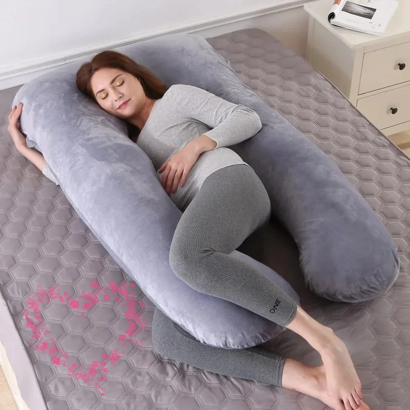 وسادة حمل، وسادة قابلة للفصل والغسل على شكل حرف U، وسادة رمي كبيرة، وسادة قطنية 120*70 سم