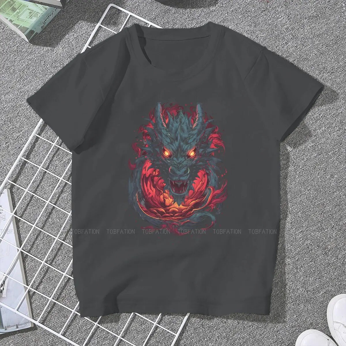 Evil O Collar TShirt Dragon Of The West Fabric Basic T Shirt Woman Clothes 5XL Big Sale