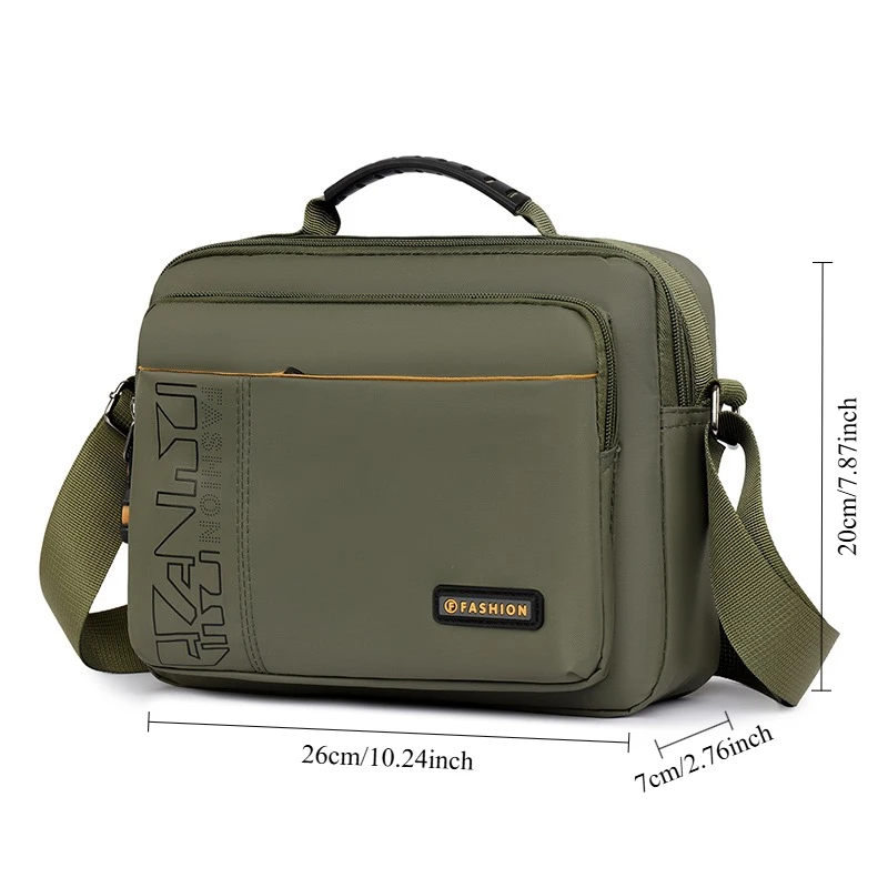 Wasserdichte Herren-Umhängetasche mit großem Fassungsvermögen – Robuste Nylon-Umhängetasche mit mehreren Taschen für Reisen und Arbeit – Detail 1