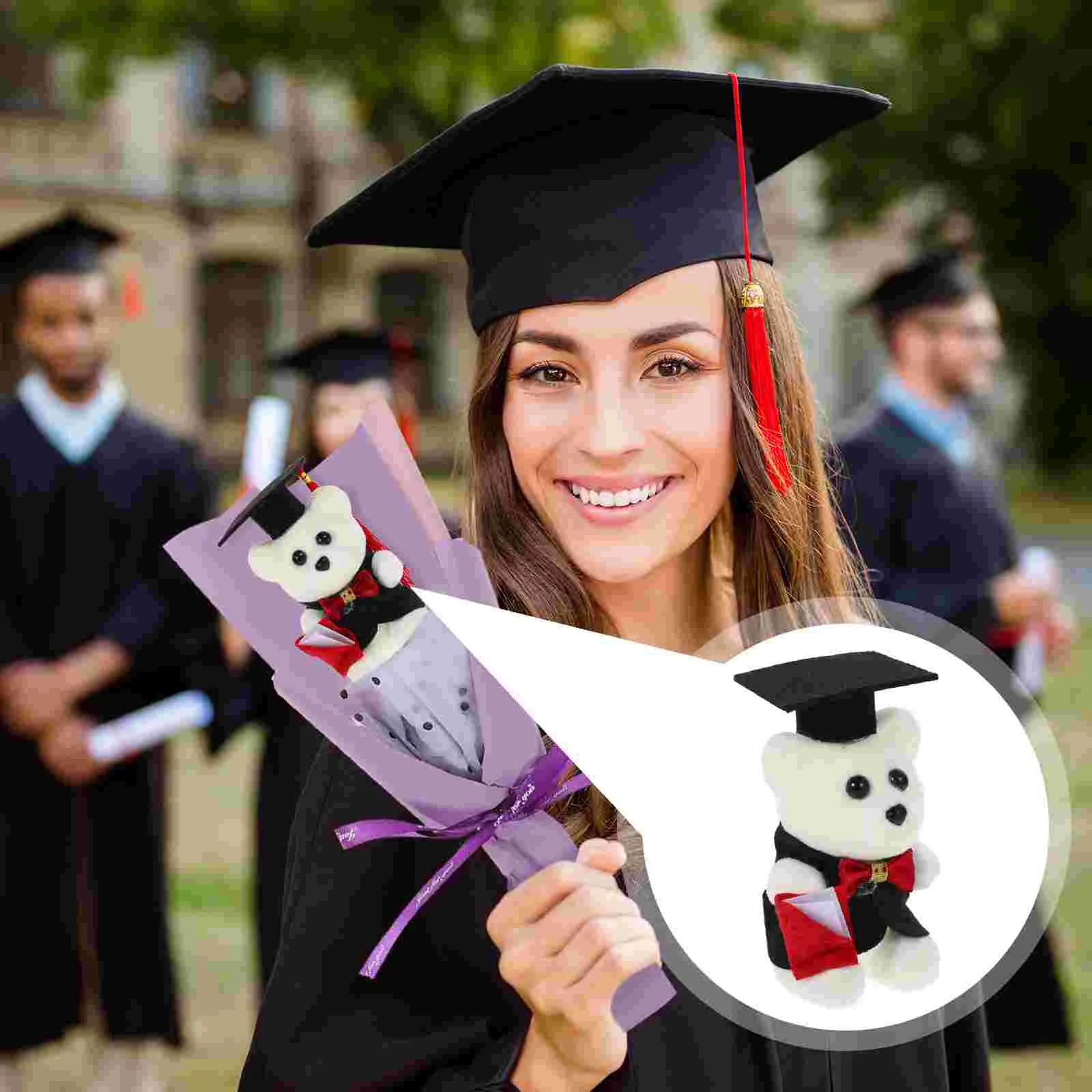 

10 Pcs Graduation Plush Bear Decorative Stuffed Toy Cartoon Animals Gift Party Supply Lightweight Store