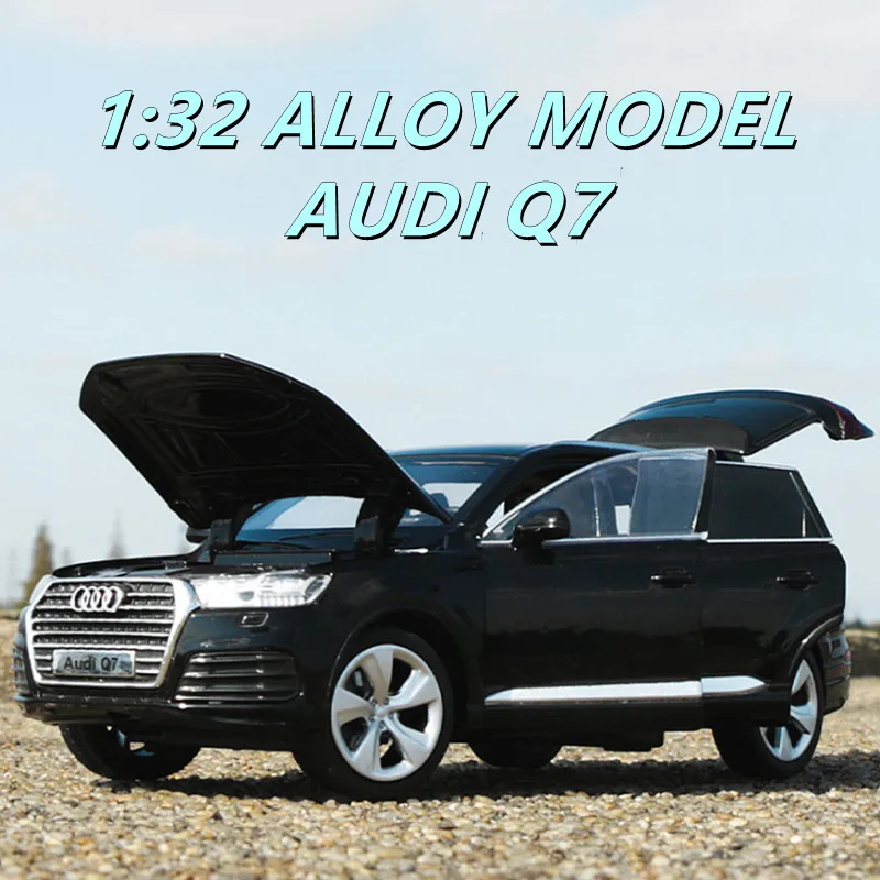 

1:32 Audi Q7 SUV High Simulation Diecast Metal Alloy Model car Sound Light Pull Back Collection Kids Toy Gifts F373