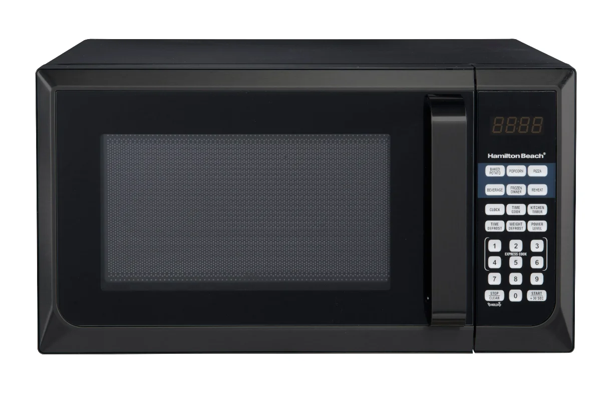 Hamilton Beach Acero inoxidable 0,9 Cu. Pies Horno microondas negro