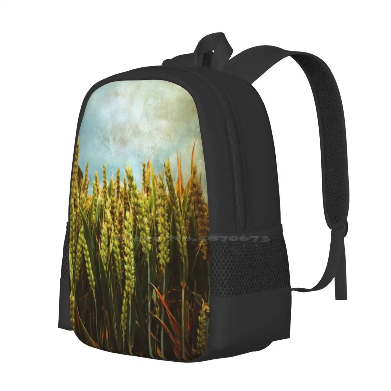 Corn Hot Sale Schoolbag Backpack Fashion Bags Textures Rural Landscape Corn Field Crops Harvest