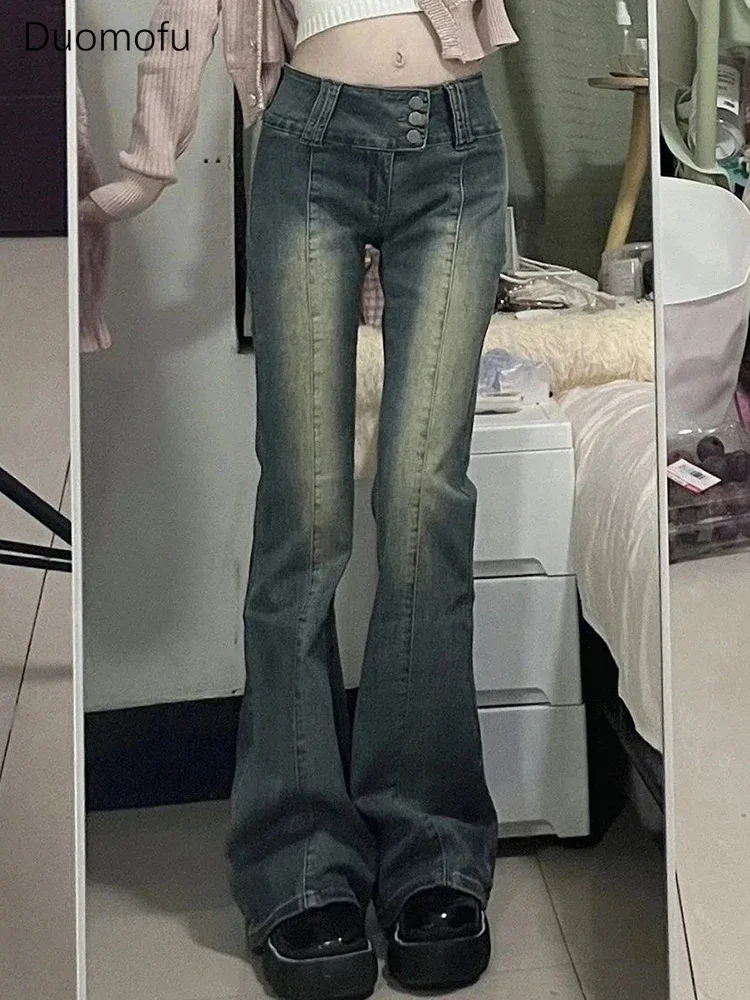 

Duomofu Retro Blue Sexy Elastic High Waist Slim Female Jeans Spring Classic Vintage Full Length Fashion Simple Flare Women Jeans