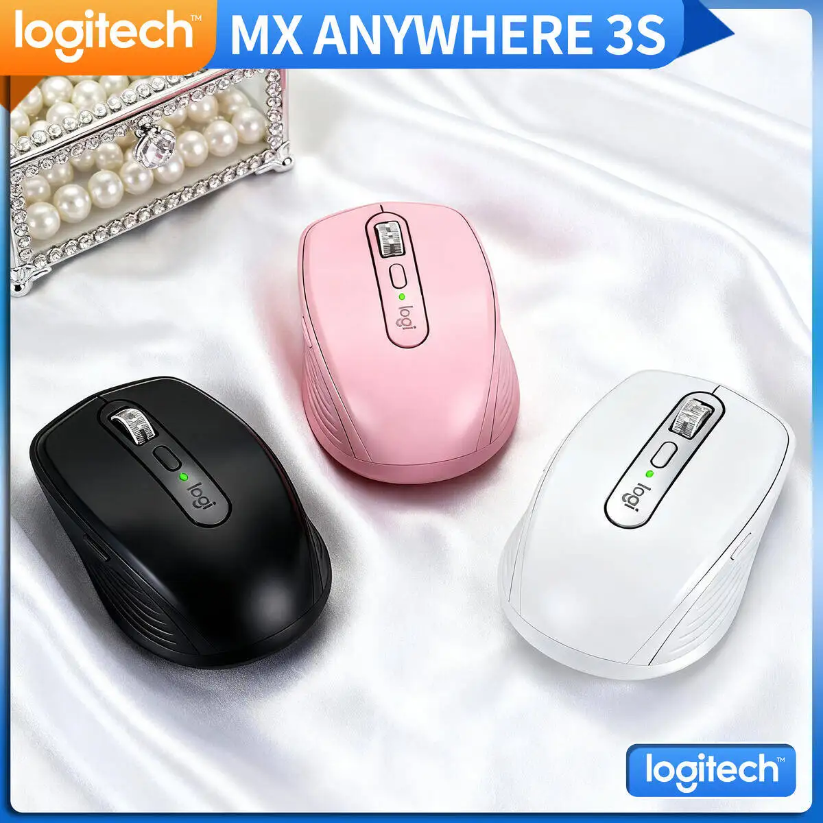 

Logitech Master Series MX Anywhere 3S Bluetooth Беспроводная бесшумная мышь Мягкий звук Офисный женский планшет