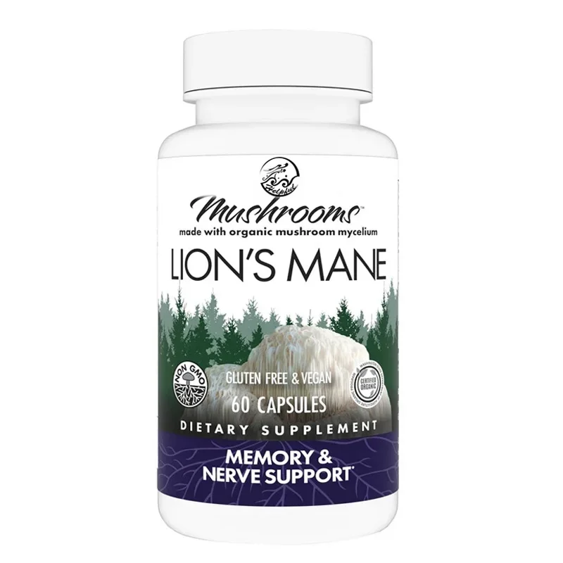 

60 Capsules Mushroom Lion Mane - Brain Health Support Supplement - Focus and Memory Function - Immune and Nervous System
