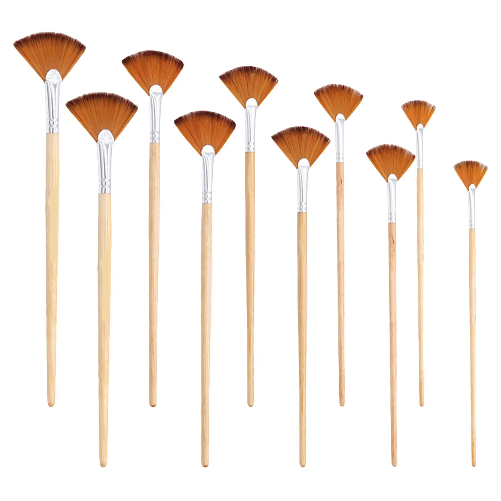10Pcs Artist Painting Brush Set Flat Designed Watercolor Brushes Multi-Function Ergonomic Paint Supply for Oil Acrylic Stencil