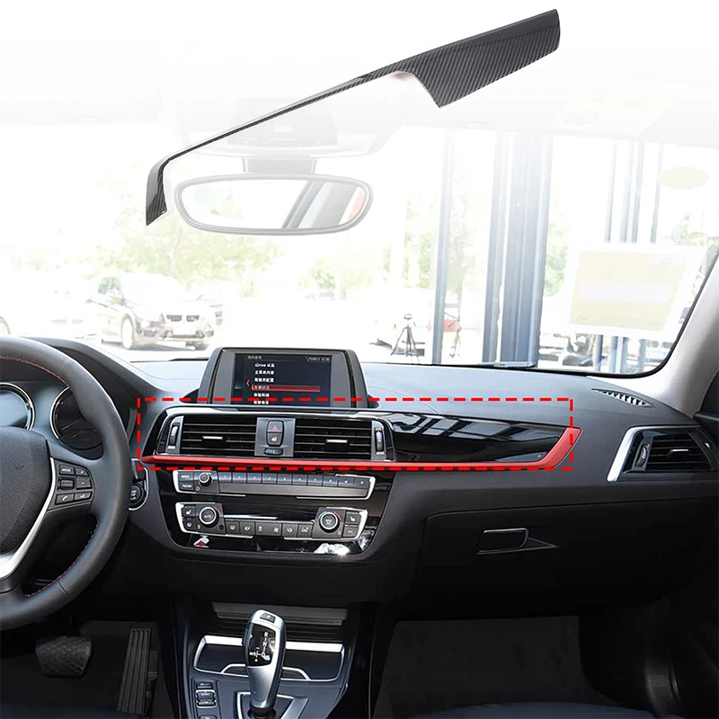 Real Carbon Fiber For BMW 1 2 Series F20 F21 F22 F23 2017-2019 Car Center Control Panel Sticker Car Accessories view 2