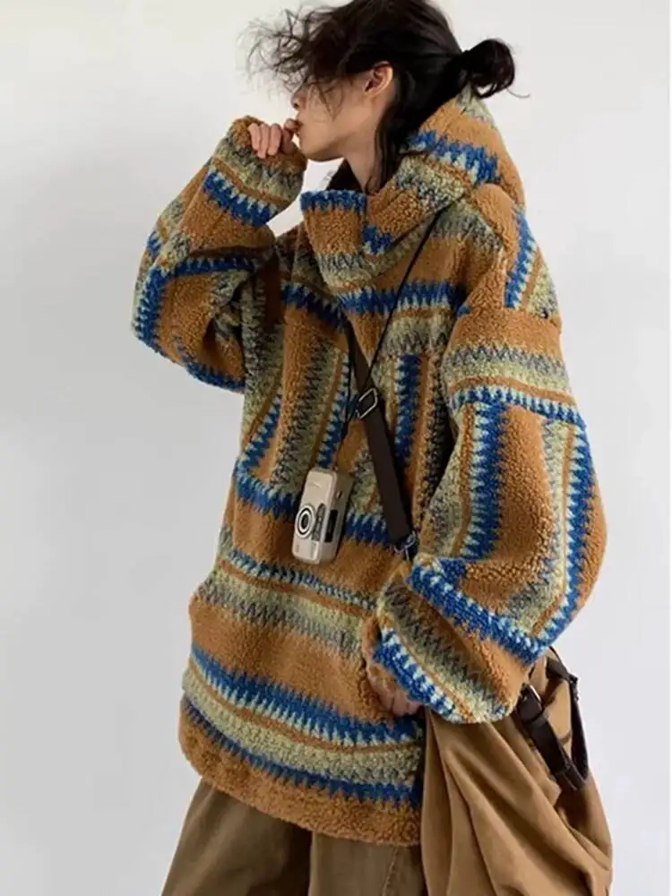 Unisex Sweater 2026 Autumn Winter Man Women Hoodies Vintage Ethnic Turtleneck Pullover Loose Casual Unisex Sweatshirt Outdoor