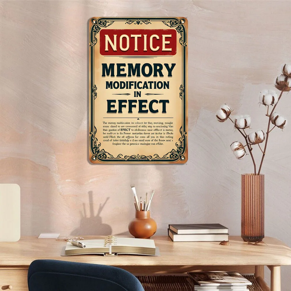 1pc Vintage Metal Warning Sign Memory Modification Effect Metal Wall Art Decoration, Suitable for Bars, Pubs, Garages Retro Iron