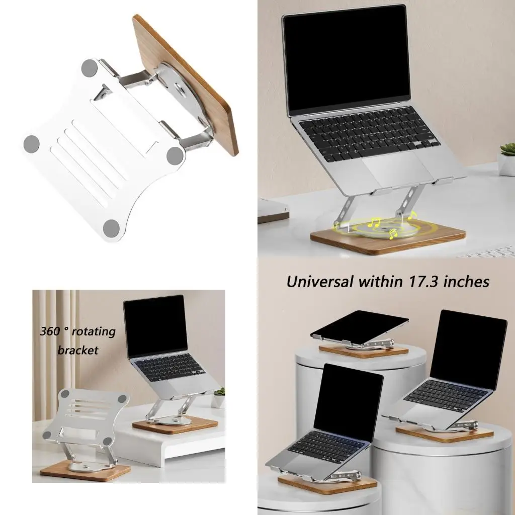 

Вращающаяся на 360 градусов подставка для ноутбука, регулируемая по высоте и усиленное охлаждение для журналов размером 10–17