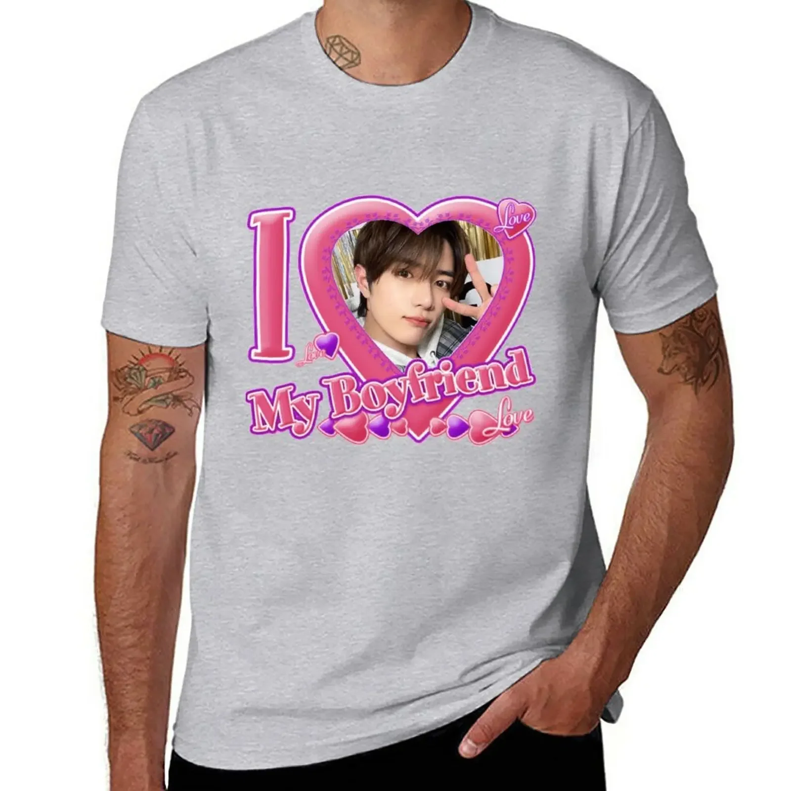 kawaii clothes tops graphics t shirt mens clothing New Beomgyu (TXT) I love my boyfriend T-Shirt men clothing harajuku
