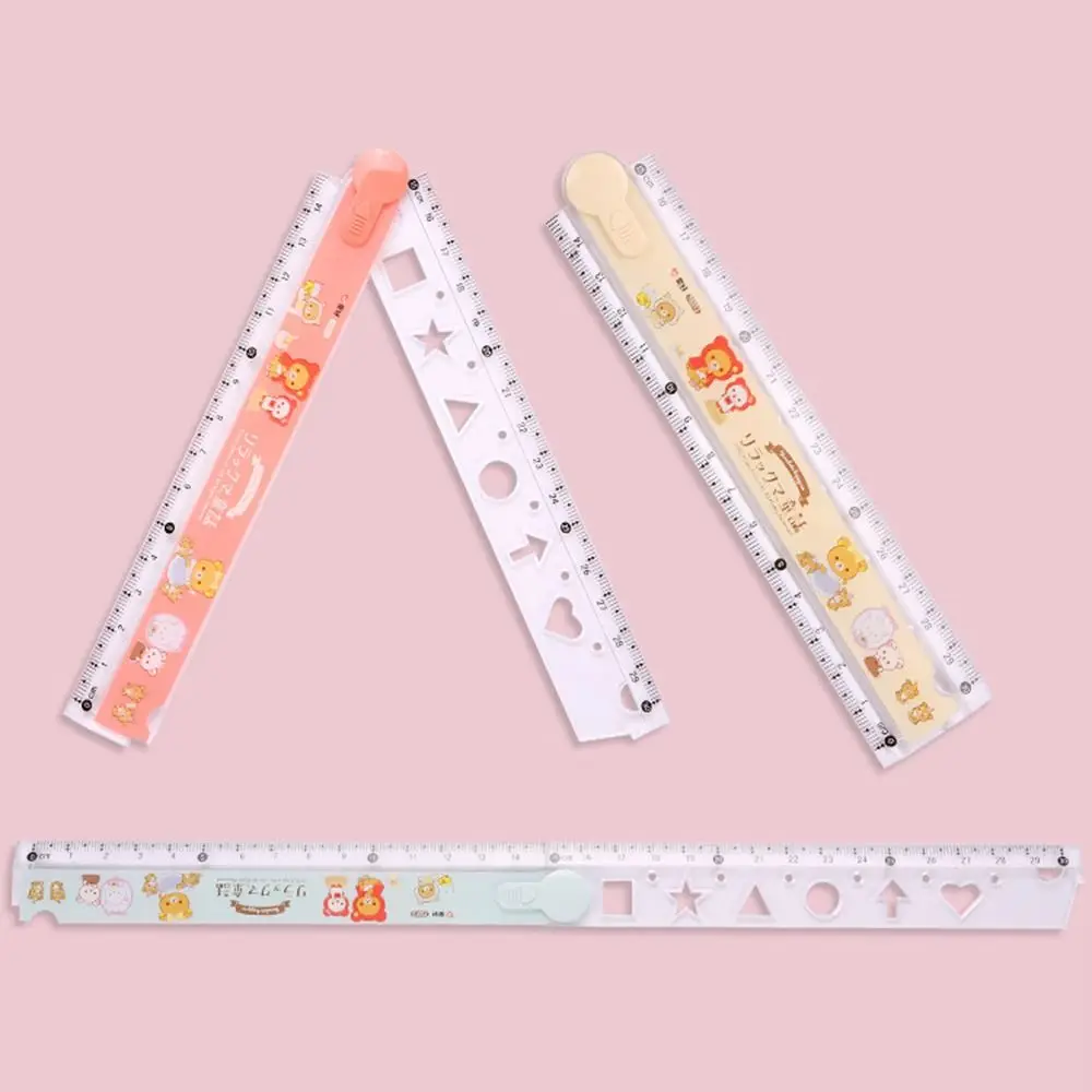 1pc Kawaii Bear Plastic Folding Straight Ruler Cute Stationery Measuring Tool School Office Supplies