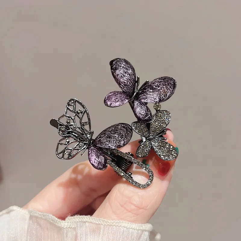 

Premium Pink Butterfly Hair Clip Duck Bill Style Lightweight Resin for Fringe Flyaway Hair Side Bangs