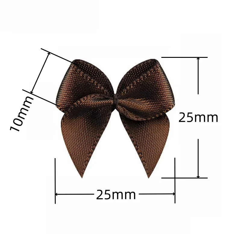 100 Stück/Lot Mini-Satinband-Schleifen Bunte Polyesterband-Schleifen für DIY-Nähprojekte Hochzeitsdekoration Haarnadel Kleidungszubehör – Detail 1
