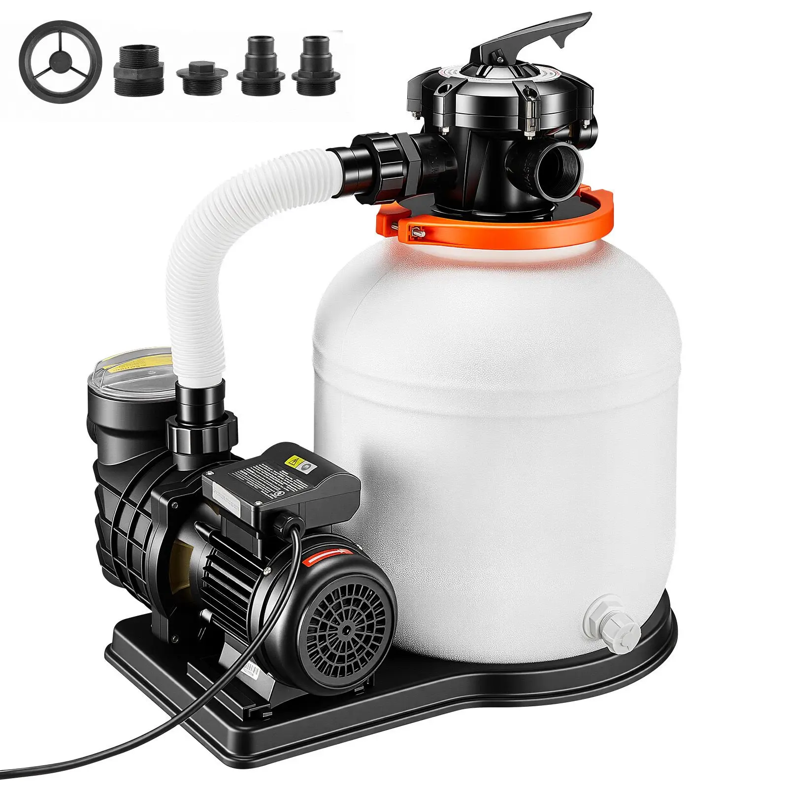 

FlashPure Sand Filter Pump, 14 in for Above Ground Pool, 0.75 HP 3500 GPH, Swimming Pool Filter System with Timer, 6X Faster Filtration, Media Installed, Leak-Resistant, Ready to Use Out of Box