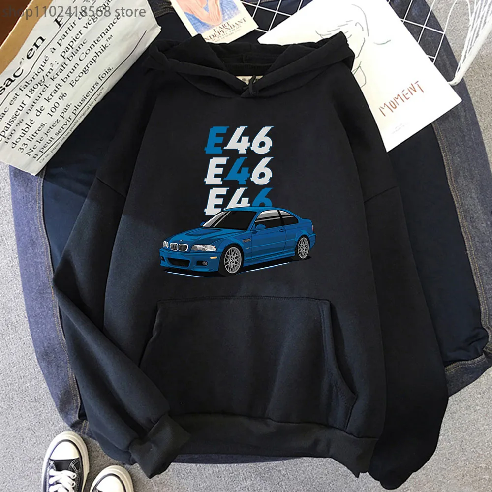 

Cool E46 M3 Car Print Hoodies Hot Anime Graphic Sweatshirt Long Sleeve Casual Y2k Sudaderas Autumn Winter Spring Coat Fleece Top