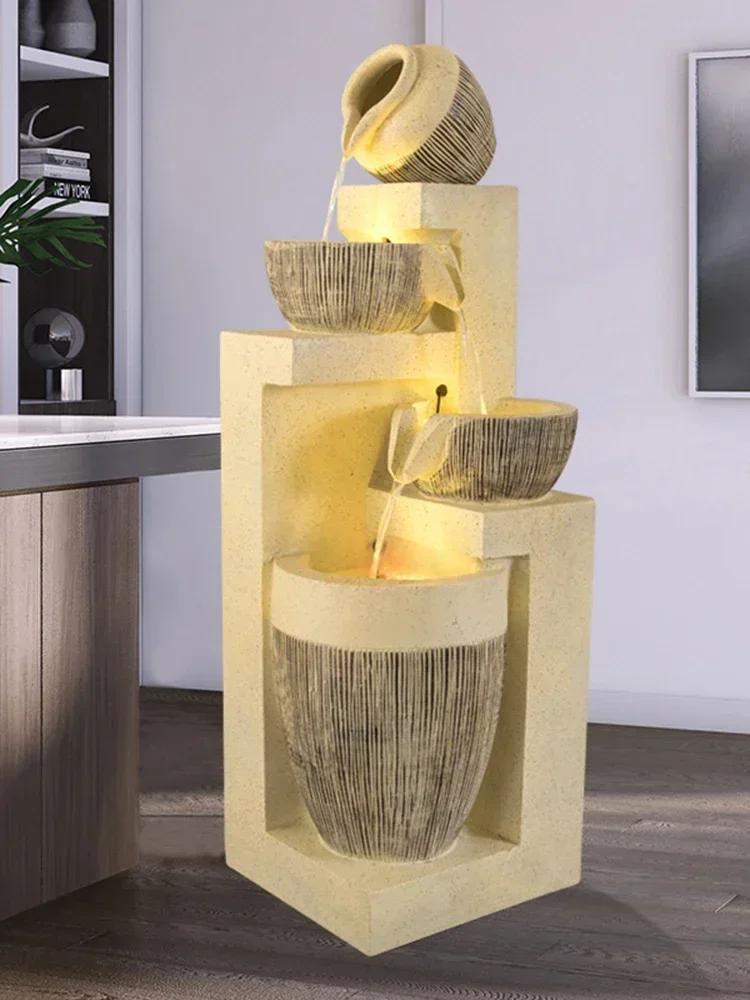 Entrance Fountain Made Landscape Decorations Office Landing to Make Money Fengshui Wheel