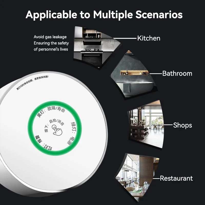 Meian-Zigbee-Détecteur de fuite de gaz sans fil, capteur d\'alarme de gaz naturel, protection de sécurité, WiFi, Tuya, Smart Life, CH4